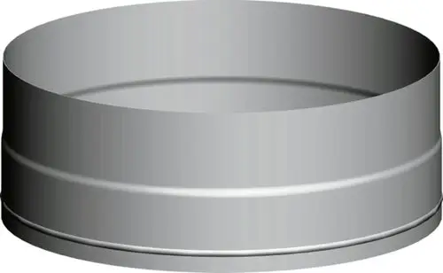 Edelstahlnuss für Muffenverbindung, gefertigt von Wolf. Das Produkt ist zylindrisch mit einem glatten Rand und eignet sich für Anwendungen in der Rohrinstallation.